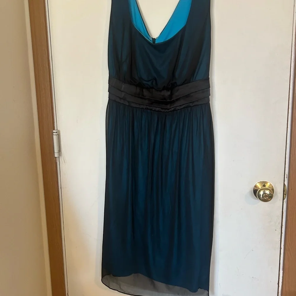 Blu Sage Y2K whimsy Goth size 20 baby doll tie, bag, blue and black dress